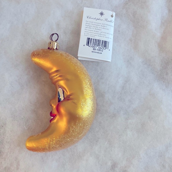 EUC Vintage Cristopher Radko “Moon Beam Golden Crescent” Ornament (RARE) - Picture 2 of 7